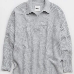 Aerie Light Gray Textured Sweater